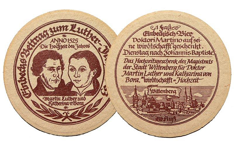 Bierdeckel der Einbecker Brauhaus AG aus dem "Luther-Jahr" 1983.