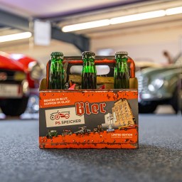 Einbecker Biere mit PS-Speicher-Oldtimern auf den Etiketten